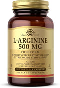 Solgar L-Arginine 500 mg - 100 Vegetable Capsules - Nitric Oxide Stimulator - Non-GMO, Vegan, Gluten Free, Dairy Free, Kosher - 100 Servings