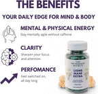 Lion’s Mane Extra Supplement - 1000 mg Lion’s Mane + 1000 mg Creatine – Mental & Physical Energy, Clarity & Performance - 120 Vegan Capsules