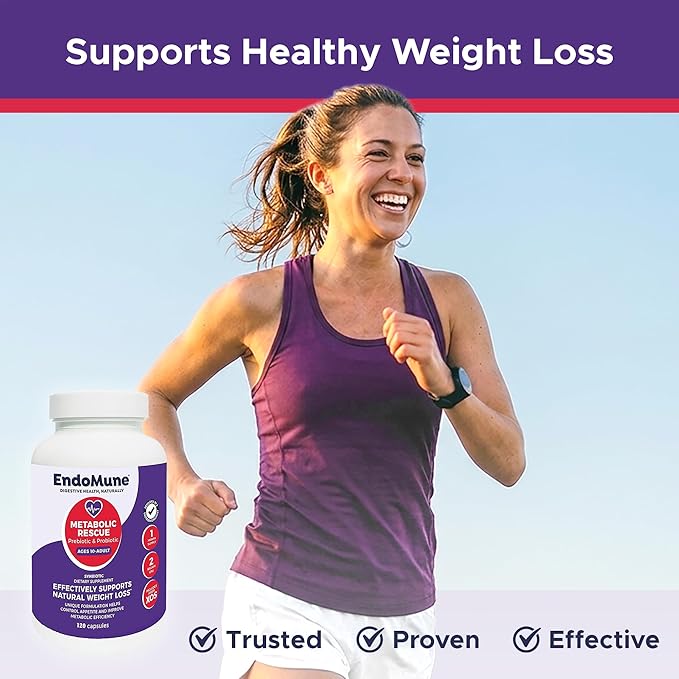 Endomune Metabolic Rescue Prebiotic and Probiotic - Physician Formulated - 120 Vegetarian Capsules - Weightloss Supplement