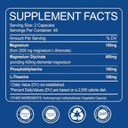 Magnesium L-Threonate 2,000mg and Magnesium Glycinate 400mg | 90 Vegetarian Capsules | Muscle Health, Better Sleep & Cognitive Health|High-Absorption | Non-GMO, Gluten-Free