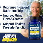 SUPER BETA PROSTATE Advanced – Promote Sleep, Support Bladder Emptying. Prostate Support Supplement for Men's Health with Beta Sitosterol, not Saw Palmetto. (120 Caplets, 2-Pack)