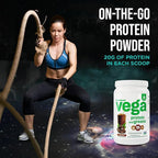 Vega Premium Protein + Supergreens, Chocolate – 20g Vegan Protein, Dairy & Gluten Free, 22.4 oz (19 Servings)