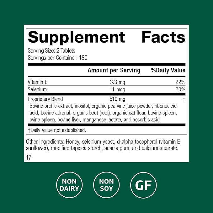 Standard Process Cataplex E Thyroid Health Dietary Supplement - Gluten-Free, Non-Dairy & Non-Soy - Endocrine Gland Health Support - 360 Tablets