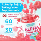 2 Pack Alpha Lipoic Acid Gummies 600mg - ALA Supplement for Antioxidant Support, Vegan, Sugar-Free, Raspberry Flavor, 120 Count