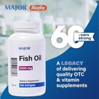 MAJOR Omega-3 Fish Oil - Fish Oil Supplement 1000mg - 100 Softgels (1-Pack)