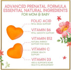 Prenatal Vitamins for Women – Complete Pregnancy Multivitamin - Folic Acid, Omega 3 DHA, Choline, Vitamin D – Essential Support for Mom's & Baby Brain Development - Tasty Orange Flavor - 60 Gummies