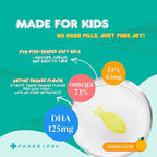 Kids' Fish Oil – 272mg Omega-3 DHA & EPA for Brain, Vision & Immune Support – Orange Flavor Fish-Shaped Soft Gels – 60 Servings