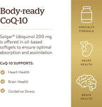 Solgar Ubiquinol 100 mg, 50 Softgels - Advanced Antioxidant Support - Reduced Coenzyme Q10 (CoQ-10) - Gluten Free, Dairy Free - 50 Servings