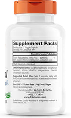 Doctor's BEST Trans-Resveratrol 600 mg 60 Count & Fisetin with Novusetin 100 mg 30 Count