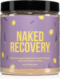 NAKED Recovery - Mushroom Supplement Powder - Lions Mane, Cordyceps, Reishi, Tart Cherries, Lemon Balm - Adaptogen Wellness Formula, Stress Relief, Muscle Recovery - 30 Servings