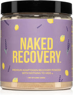 NAKED Recovery - Mushroom Supplement Powder - Lions Mane, Cordyceps, Reishi, Tart Cherries, Lemon Balm - Adaptogen Wellness Formula, Stress Relief, Muscle Recovery - 30 Servings