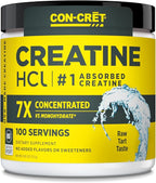 CON-CRET Creatine HCl Powder | Muscle, Cognitive, Cellular Energy Support | No Bloating or Cramps | USA Made & NSF Certified | Unflavored (100 Serving)