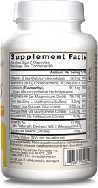 Jarrow Formulas BoneUp for Bone Density - Vitamin D3 and K2, Calcium Support, 120 Capsules, Provides Skeletal Nutrition, Up to 20 Days Supply
