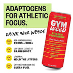 GYM WEED Athletic Focus Drink with KSM-66 Ashwagandha, Lion's Mane Mushroom, L-Theanine, 200mg Green Tea Caffeine with Natural Sweeteners Sour and Sweet Variety of Flavors, 12 Pack