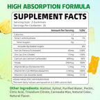 Pack of 2 Iron Gummies for Women & Men, Iron Supplement Plus Calcium, Zinc, Folate & Vitamin B12, C, B6 - Energy Support, Immune Health, Pineapple Flavor, 120 Count