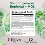 Jarrow Formulas Saccharomyces Boulardii + MOS - 5 Billion Viable Organisms Per Serving - 90 Delayed Release Veggie Caps, 2 Pack - Probiotic + Prebiotic - Intestinal Tract Support - Up to 180 Servings