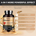 ZEBORA Ubiquinol CoQ10 300mg Softgels, 4-in-1 Powerful Antioxidant for Heart and Vascular Health, Essential for Energy Production, Max Absorption Active Form of CoQ10, 120 Softgels