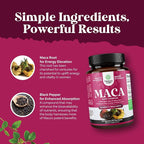 Maca Root Capsules for Women - Potent Herbal Supplement with Female Enhancing Blend of Red Yellow & Black Maca Root - Non-GMO Certified Vegan and Gluten-Free with No Artificial Colors - 120 Count
