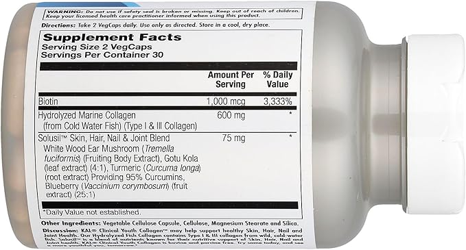Kal 600 Mg Clinical Youth Collagen Type I & Iii, 60 Count