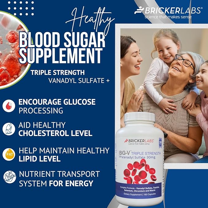Bricker Labs Joint Comfort and Sugar Balance | Omega Cyclo Mussel for Joint Health + Big-V Triple Strength Vanadyl for Blood Sugar Support