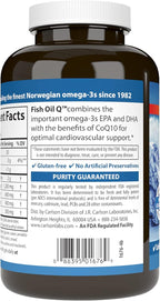 Carlson - Fish Oil Q, 1200 mg Omega-3s 200 mg CoQ10, Function, Energy Production & Circulatory Support, 120 Softgels