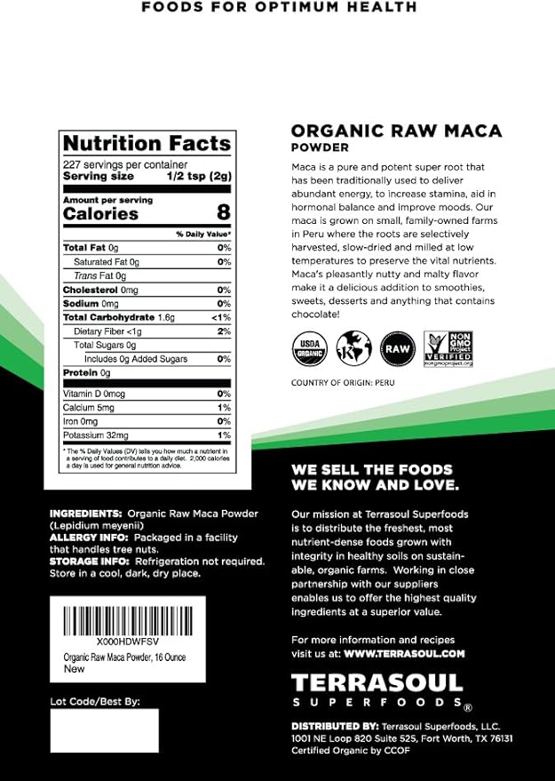 Terrasoul Superfoods Organic Raw Maca Powder, 5 Lbs - Premium Quality | to Support Increased Stamina & Energy