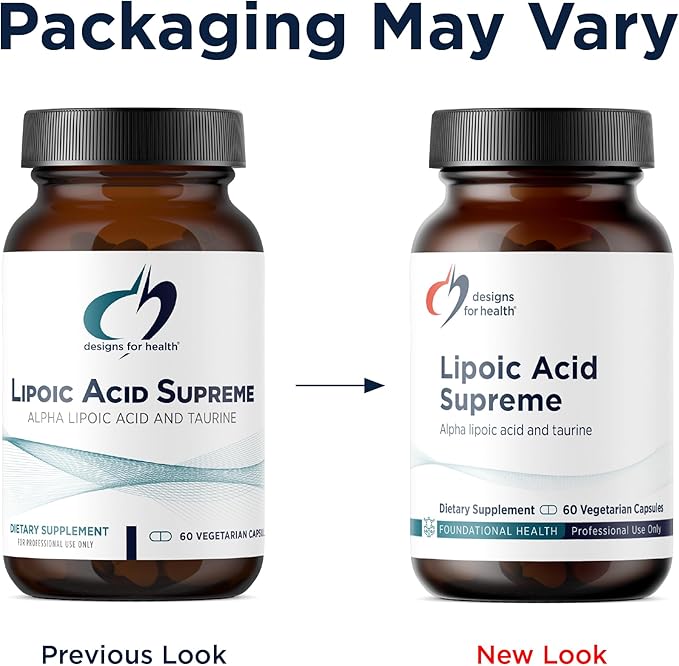 Designs for Health Lipoic Acid Supreme - 300mg Alpha Lipoic Acid with Taurine - Vegan, Non-GMO ALA Supplement (60 Capsules)