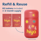 Hiya Iron+ Supplements for Kids - High Absorption Iron Supplement - Delicious Strawberry Flavor & Easy on Children's Stomach - No Added Sugar & Third Party Tested - 60 Day Refill Supply for Toddlers