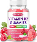 MEENCCD Vitamin B2 Gummies Riboflavin 400mg Supplement with Magnesium for Kids & Adults, B2 Gummies for Migraine Relief & Nervous System Support, Vegan, Sugar-Free, Raspberry Flavor, 60 Count