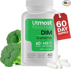 DIM Supplement for Women - 455 mg, 60 Capsules | Blend of Broccoli Extract and Bioperine for Maximized Bioavailability | Designed to Assist with Estrogen Regulation | Acne Support for Men and Women