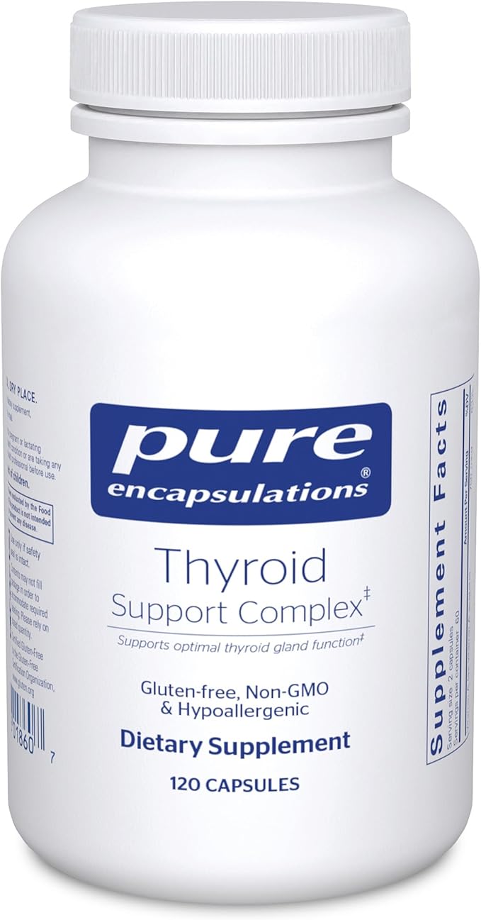 Pure Encapsulations Thyroid Support Complex - Supports Thyroid Health* - Antioxidant Infusion - with Ashwagandha & Iodine - Non-GMO & Vegetarian - 120 Capsules