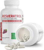 Bronson Resveratrol 500 Complex Standardized Trans-Resveratrol + Grape Seed & Red Wine Extract, 60 Capsules