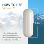 Vykee Nutrition Vitamin B1 (Thiamine) Capsules – Supports Energy Metabolism & Nervous System Health – Vegan, Non-GMO, Gluten-Free – 500 mg, 120 Count