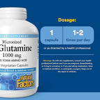 Natural Factors, Micronized L-Glutamine 1000 mg, Supports Muscles and Immune Function, 180 Capsules