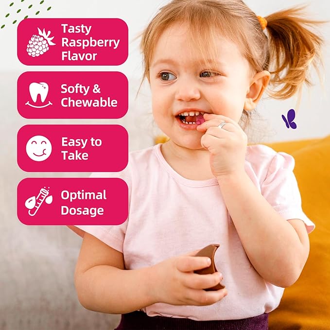 2 Pack Kids Magnesium Gummies, Magnesium Glycinate Gummies for Kids & Adults with L-Theanine, Chamomile, Vitamin D, B6 for Sleep, Relaxation, Brain & Muscle, Sugar Free Raspberry