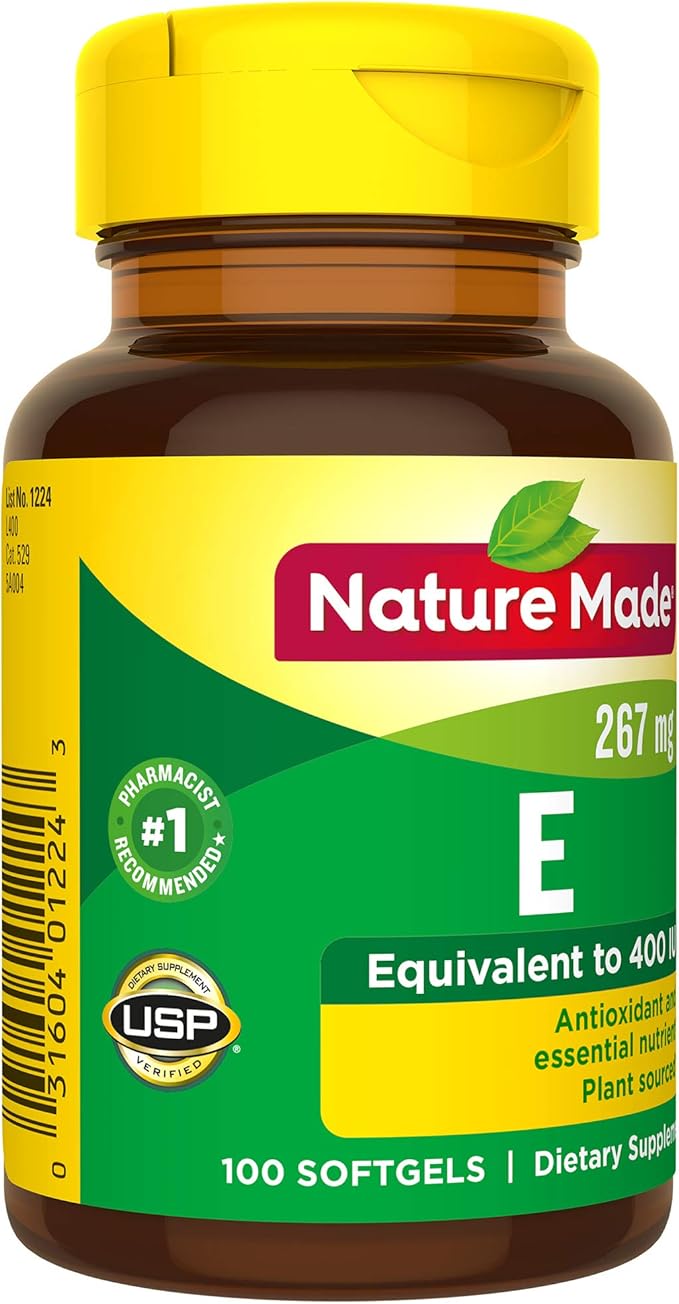 Nature Made Plant Sourced Vitamin E 267 mg (400 IU) d-Alpha Softgels, 100 Count for Antioxidant Support (Pack of 3)