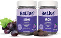 BeLive Iron Gummies - Multivitamin Iron Supplement with Vitamin C, A, B & Zinc, Supports Blood Oxygen, Vegan Supplements for Women, Men & Kids for Growth and Development - Grape Flavor | 2-Pack