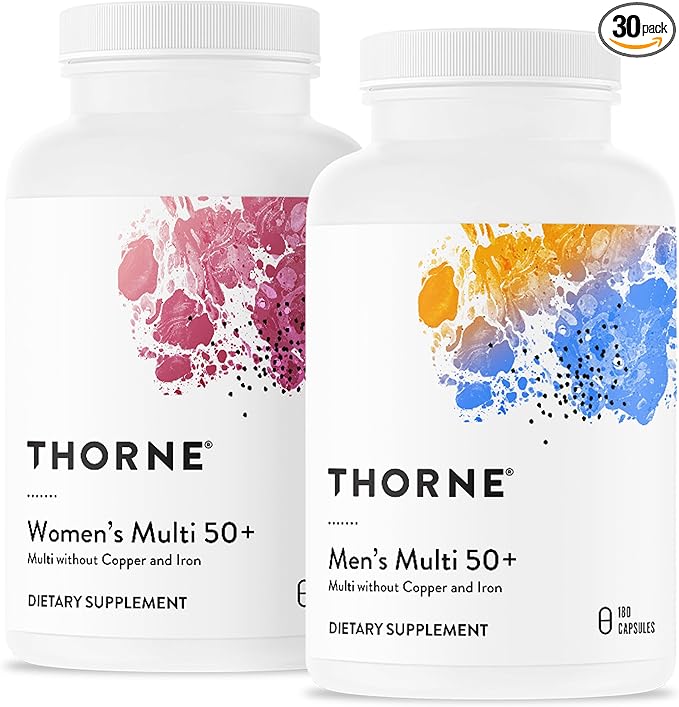 THORNE - Active Aging Multivitamin Bundle - Tailored Nutrition for Men & Women 50+ - 30 Servings