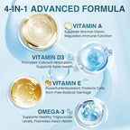 NATURE TARGET Omega 3 Fish Oil 2000mg Softgels with Vitamin D3 & E & A - EPA & DHA- Max-Absorption, Supports Heart, Brain & Immune Health, Non-GMO, 120 Softgels