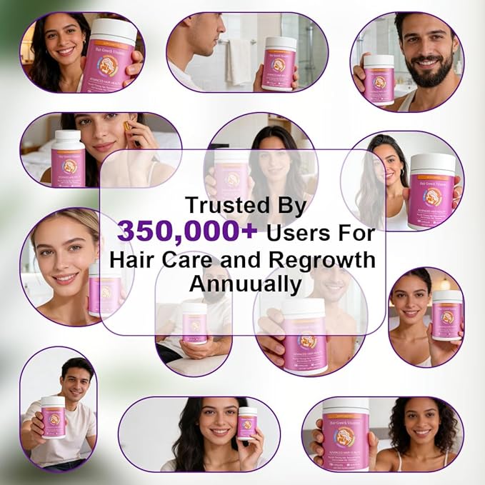 ZYXN Biotin | Collagen | Hyaluronic Acid Supplement, Clinically Proven Hair Growth Support, Skin and Nails, 25000 mcg Vitamins B2, B3, B6 & B7 + B1 & Keratin Women & Men （120 Capsules）