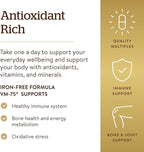 Solgar Iron-Free Formula VM-75, 90 Tablets - Multivitamin with Chelated Minerals - Vitamin A, B6, B12, C, D, E - Biotin, Magnesium, Calcium, Zinc - Vegan, Gluten & Dairy Free, Kosher - 90 Servings