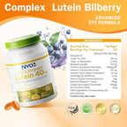 NYO3 Lutein & Zeaxanthin 40mg with Blueberry, Eyes Vitamins and Mineral Supplement– Multivitamins for Eye & Vision Health | Antioxidant Support, 30 Softgels