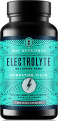 KEY NUTRIENTS Electrolyte Tablets, 200 Capsules, Salt for Dehydration, Fasting Electrolytes- Salt Pills with Electrolytes, No Sugar, Gluten Free Hydration Tablets Made in USA