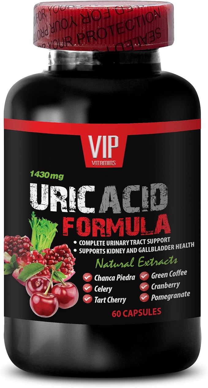 Tart Cherry Extract for Uric Acid - URIC ACID FORMULA - Green Coffee Bean Extract for Uric Acid, Uric Acid Health Supplement, Pomegranate Extract for Uric Acid, Joint Support 1 Bottle 60 Capsules