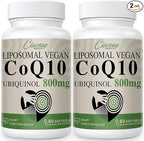 Liposomal CoQ10 800mg Ubiquinol Softgel, Max Absorption Ubiquinol Coenzyme Q10, Ubiquinol CoQ10 Supplement for Antioxidant, Heart Function & Energy Production, Pure CoQ10 800mg, 120 Vegan Softgels