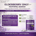 Elderberry - EIvera Gut Support Complex, Organic Black Elderberry Capsules, with Zinc & Vitamin C for Digestive Balance, Immune Support (1)
