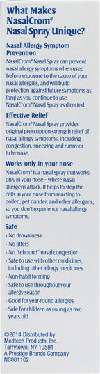 NasalCrom Nasal Spray Allergy Symptom Controller | 200 Sprays | .88 FL OZ (2 Pack)