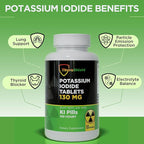 Potassium Iodide Tablets 130 mg | 120ct Two Pack | Iodine Tablets for Radiation Exposure - Potassium Iodine Pills - YODO Naciente - KI Pills - Made in USA - ThyroShield
