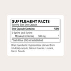THORNE - Lysine - Supports Immune, Skin & Bone Health - Promotes Collagen Formation* - L-Lysine Amino Acid Supplement - Third-Party Certified - Gluten, Dairy & Soy-Free - 60 Capsules