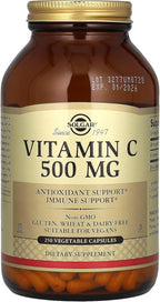 Solgar Vitamin C 500 mg, 250 Vegetable Capsules - Antioxidant & Immune Support - Overall Health - Supports Healthy Skin & Joints - Non-GMO, Vegan, Gluten Free, Kosher - 250 Servings